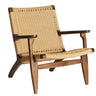 Sillón de olmo marrón con asiento de cuerda de Kodu Home Design
