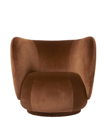 Sillón Rico de Terciopelo Devoré Óxido: Diseño Escultórico Moderno, Confort Excepcional