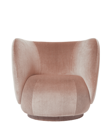 Sillón Rico Terciopelo Devoré Rosa: Diseño Escultórico Italiano, Confort y Antimanchas