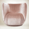 Sillón Rico Terciopelo Devoré Rosa: Diseño Escultórico Italiano, Confort y Antimanchas