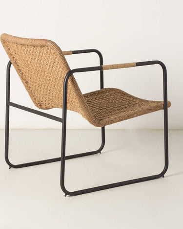 Detalle de sillón de yute trenzado