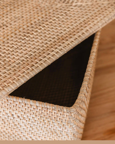 Cesta de mimbre Soeji con tapa para organización del hogar