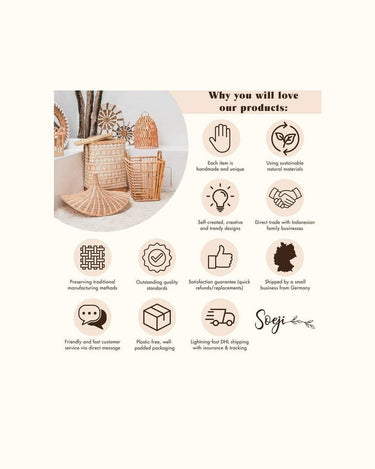 Funda de cojín Soeji de algodón natural con acabado artesanal