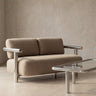Banqueta Claude acero inoxidable pulido pana oliva Gabrielle Paris