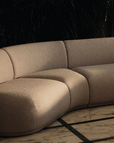 Sofá Esquinero Modular Rico Bouclé Natural