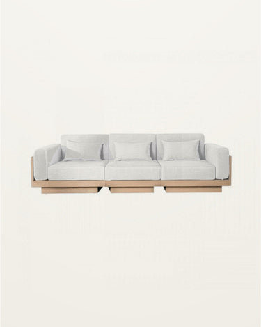 Sofá Georges Comfort de 3 plazas en roble natural de Gabrielle Paris, vista frontal