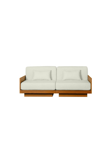 Sofá Georges Elegant de 2 plazas en iroko de Gabrielle Paris, vista frontal