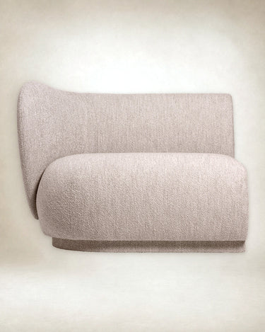 Reposabrazos Izquierdo Sofá Rico Modular Bouclé Suave Natural Diseño Curvo Ergonómico
