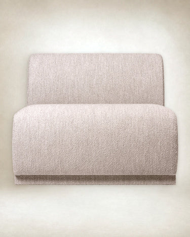 Sofá Modular Rico Central Bouclé Suave Natural Curvo Diseño Elegante Confortable