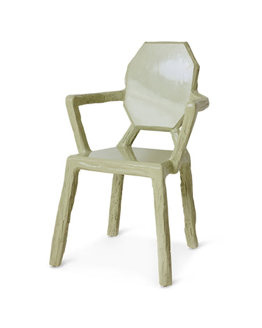 Sillón Medallón de Madera de Sungkai Verde Agua 74 x 64 x 97 cm