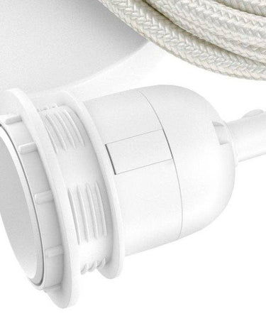 White ceiling support for pendant lamp by Bazar Bizar, detail view