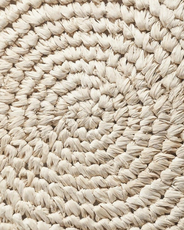 Taburete alto ALGA de teca y fibra natural 35 × 35 × 75 cm — detalle 5