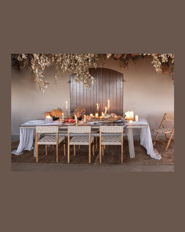 Taburete alto CORA de teca y cuerda 48 × 51 × 110 cm — detalle 9