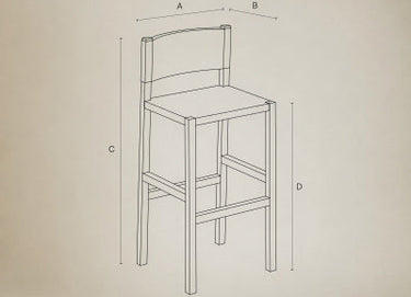 Taburete alto CORA de teca y cuerda 48 × 51 × 110 cm — detalle 10