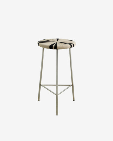 Taburete alto yute trenzado estructura cromada Nordal