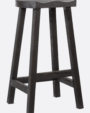 Taburete alto KING de teca negra 44 × 38 × 79 cm — detalle 3