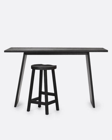 Taburete alto KING de teca negra 44 × 38 × 79 cm — detalle 5