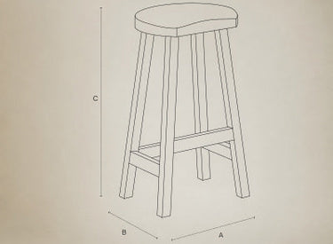 Taburete alto KING de teca negra 44 × 38 × 79 cm — detalle 7
