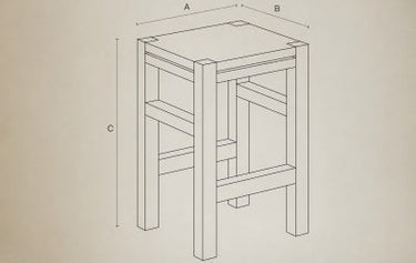 Taburete alto KUMAI de teca y cuerda 40 × 40 × 61 cm — detalle 5