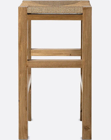 Taburete alto KUMAI de teca y cuerda 40 × 40 × 75 cm — detalle 3