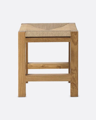 Taburete alto KUMAI de teca y cuerda 40 × 40 × 75 cm — detalle 7