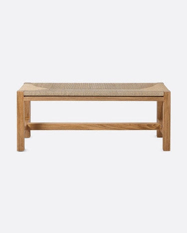 Taburete alto KUMAI de teca y cuerda 40 × 40 × 75 cm — detalle 8