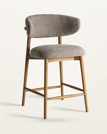 Taburete de poliéster topo madera fresno marrón claro de Vical