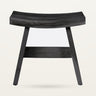 Taburete U de teca negra 47 × 26 × 45 cm — vista principal