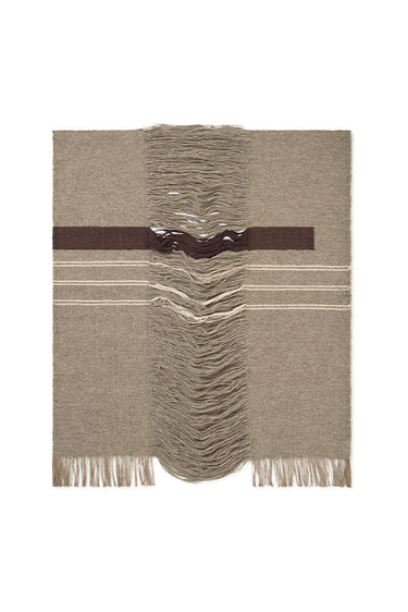 Tapiz de pared de algodón y yute natural de 75 × 90 cm, vista frontal