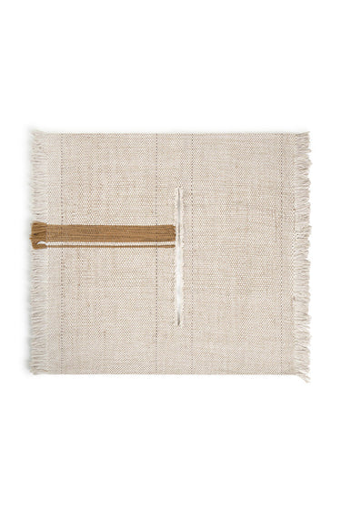 Tapiz de pared Pedregal de algodón y yute multicolor de 90 × 105 cm