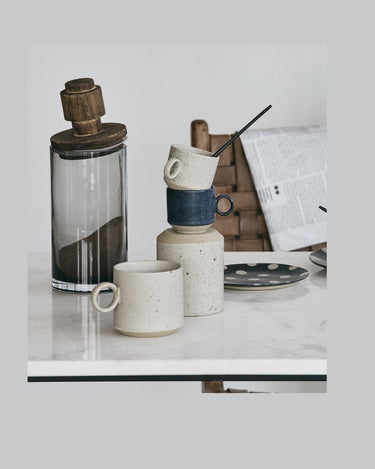SALVIE tall smoked glass jar with wooden lid – Nordal