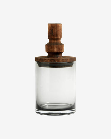 Tarro de vidrio con tapa de madera natural de 850 ml