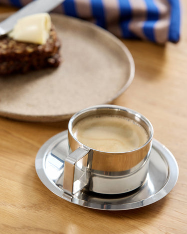 Taza platillo cromado vista superior Nordal