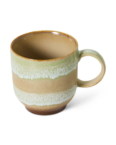 70s-style stoneware coffee mug by HK Living, side view