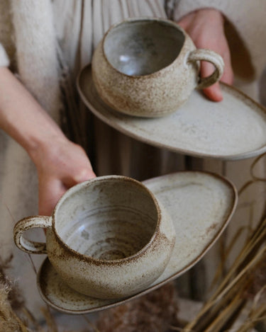 Tazas japonesas de cerámica para mesa natural