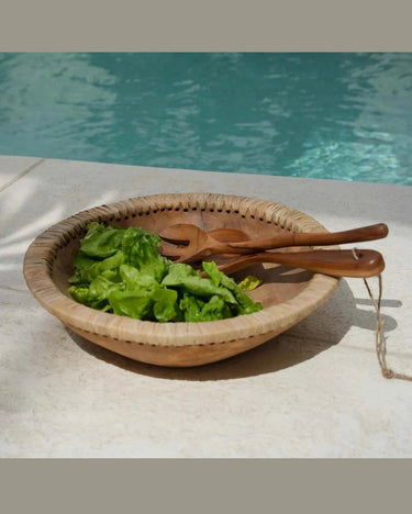 Natural wood salad serving fork by Bazar Bizar