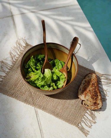 Natural wood salad serving fork by Bazar Bizar, detail view