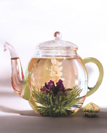 Tetera de borosilicato para té floreciente Creano