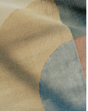 Textura natural de alfombra redonda de lana bicolor Seraphic Sun Linie Design