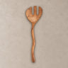 Tenedor de servir ensalada de madera natural