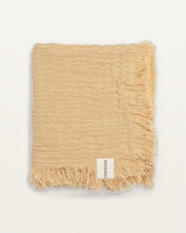 Toalla de mano de algodón reciclado beige de Dareels