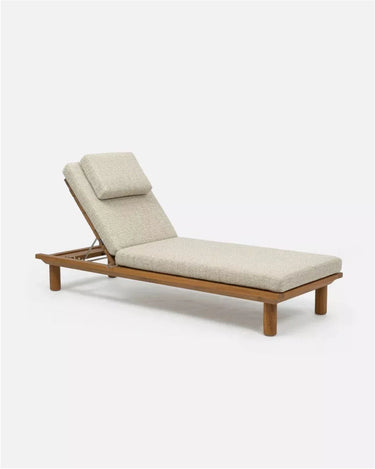 Tumbona exterior TOPRAK de teca 200x70 cm marfil Dareels