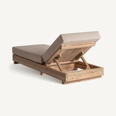 Tumbona de madera de teca reciclada polipropileno beige de Vical, imagen 5