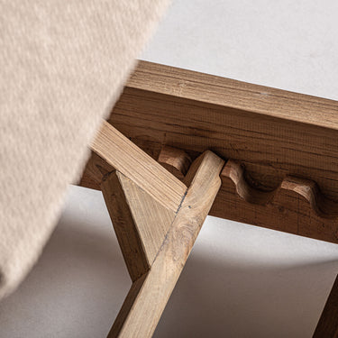 Tumbona de madera de teca reciclada polipropileno beige de Vical, imagen 8