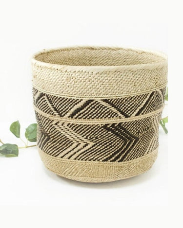 Cesto Binga tejido a mano con palma Ilala resistente, multiusos