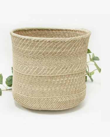 Cesto Binga tejido a mano con palma Ilala resistente, multiusos