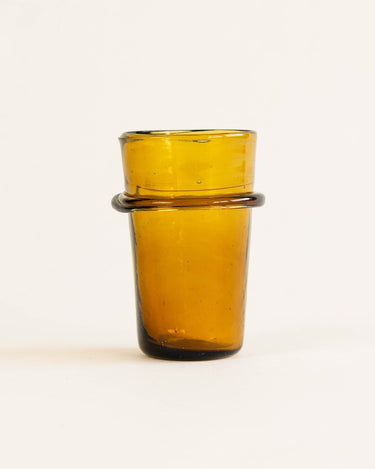 Vaso de cristal soplado marrón para té