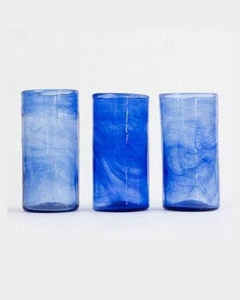 Vaso de vidrio soplado azul — vista adicional 2