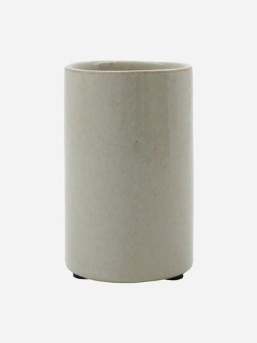 Vaso organizador de gres esmaltado gris