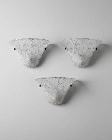 Set de tres apliques vintage de vidrio